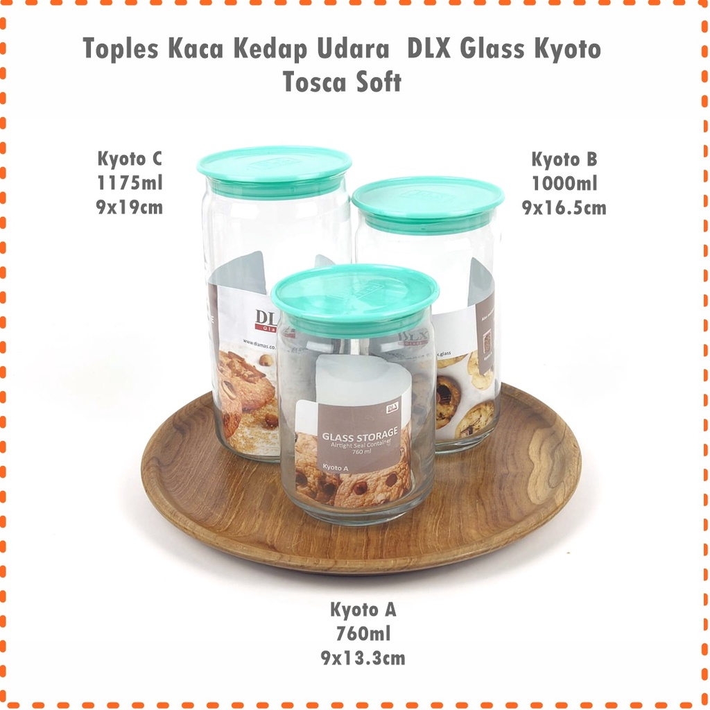 [Set 3pcs] Toples Kaca DLX  Glass Kyoto Mix A, B, C