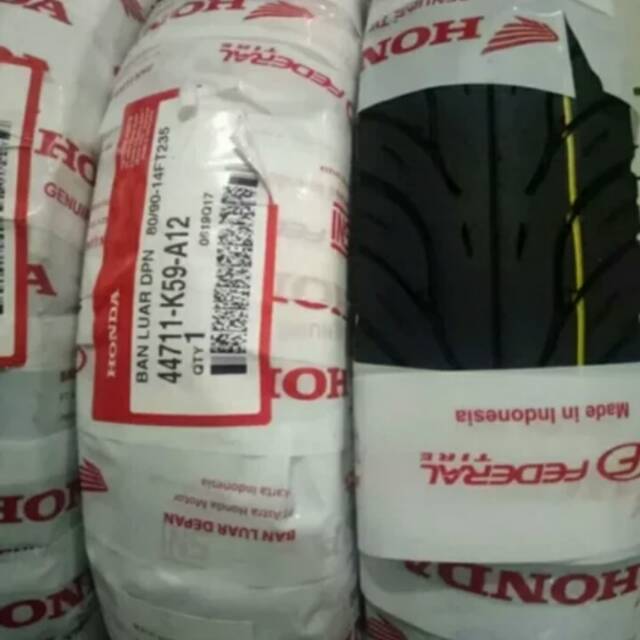 44711-K59-A12 TIRE  BAN DEPAN FEDERAL VARIO LED ORI AHM BAN TUBLES DEPAN VARIO BEAT UKURAN 80 90 14 