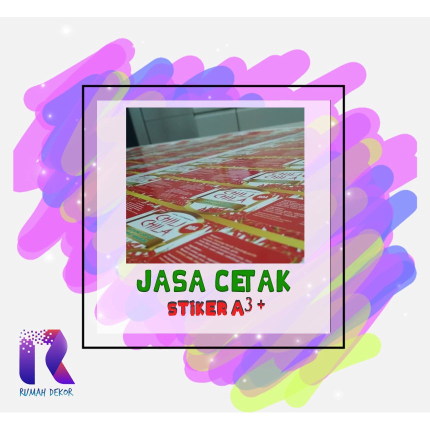 

Cetak Sticker Bontak A3+ / Stiker Bontak / Stiker Kromo / Stiker Chromo/ Stiker Bontax