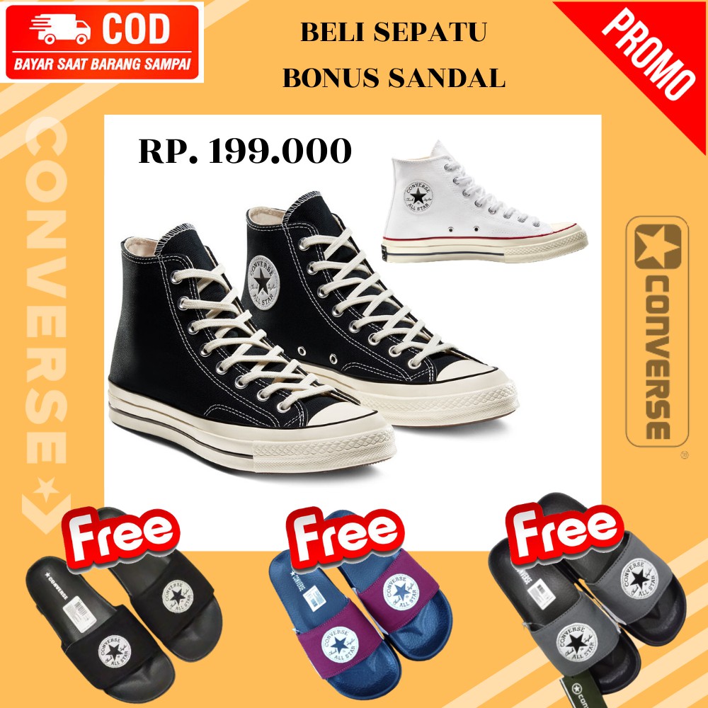 PROMO COD!!!!  BELI 1 DAPAT 2 BELI SEPATU CONVERSE DAN GRATIS SENDAL CONVERSE