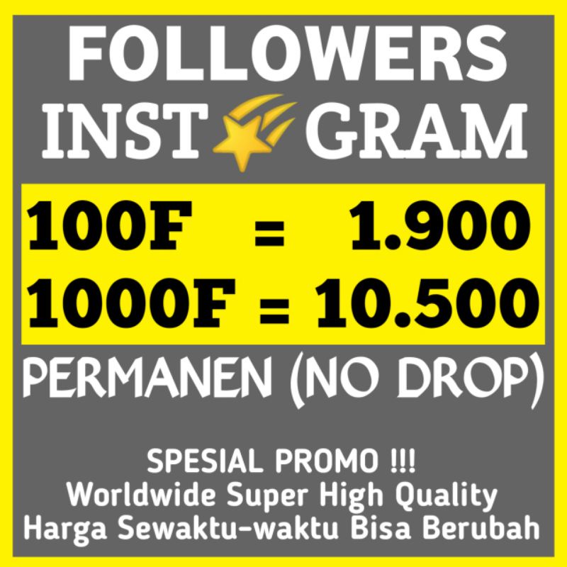 FOLLOWERS IG PERMANEN MURAH INSTAGRAM AKTIF PASIF FOLLOWER NO DROP FOLOWERS AKUN 10K
