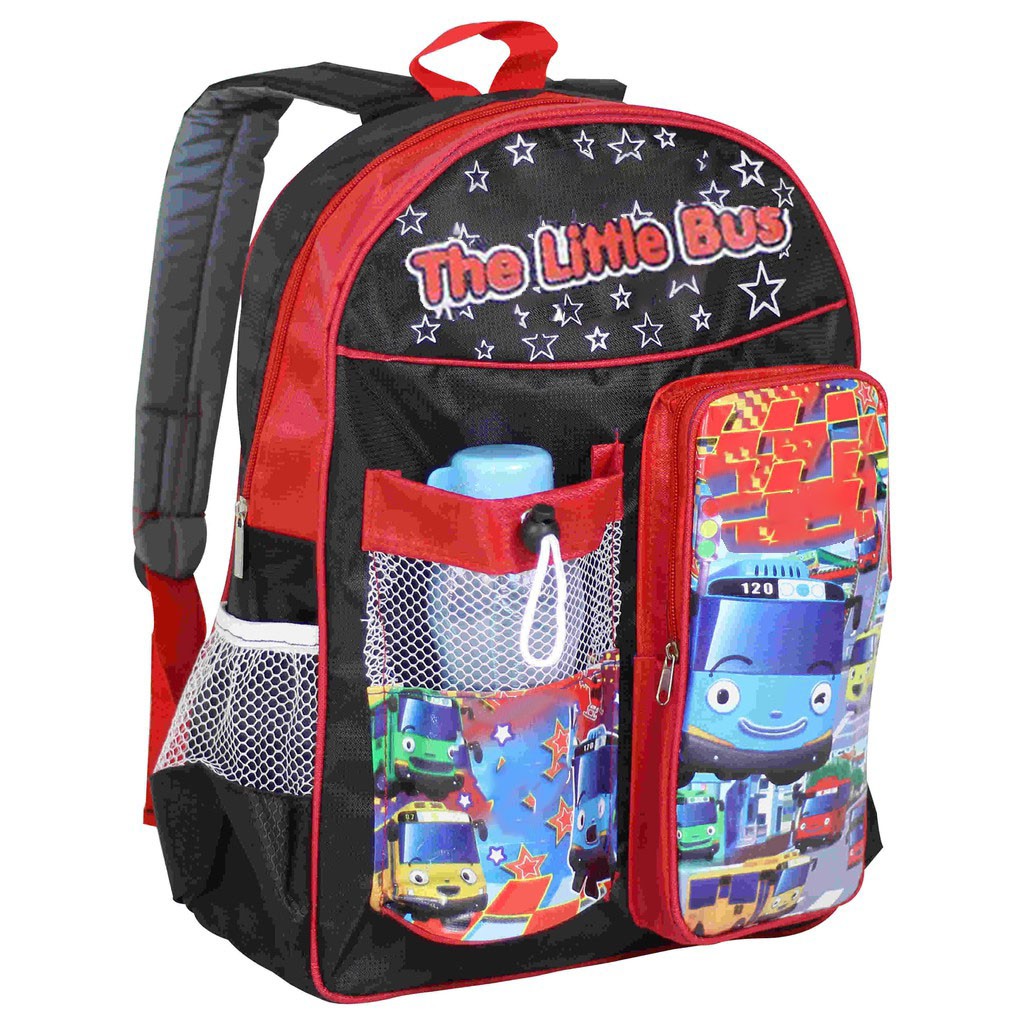 Tas Ransel Anak Botol Little Bus Merah Bagus Backpack Kekinian Keren Tas Sekolah Les Piknik