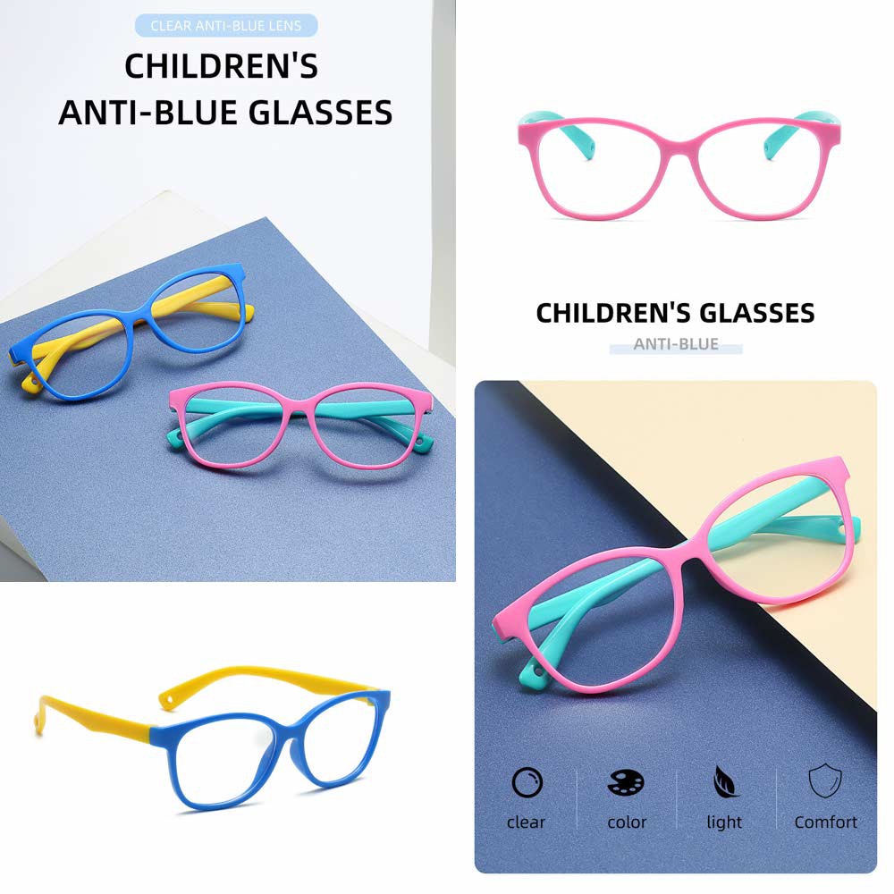 Kacamata Anak [ Pink ] Anti Radiasi Blue Ray (Design Korea) Laki-laki &amp; Perempuan - HM680