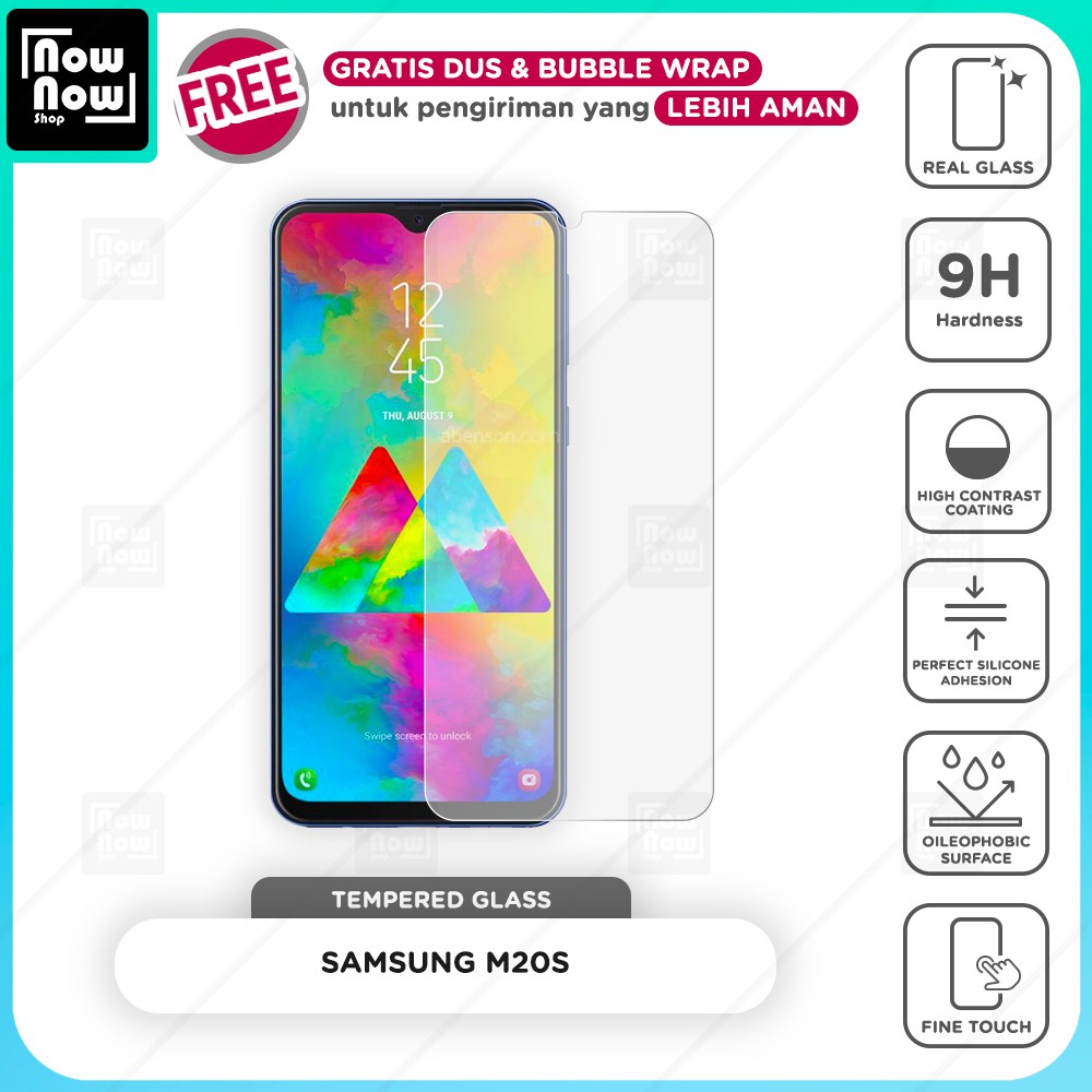 Tempered Glass Anti Gores Samsung M20S Screen Guard Protector 9H Kaca Temperglass