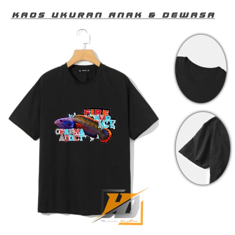 Baju channa anak Kaos ikan channa anak/kaos channa Fish murah