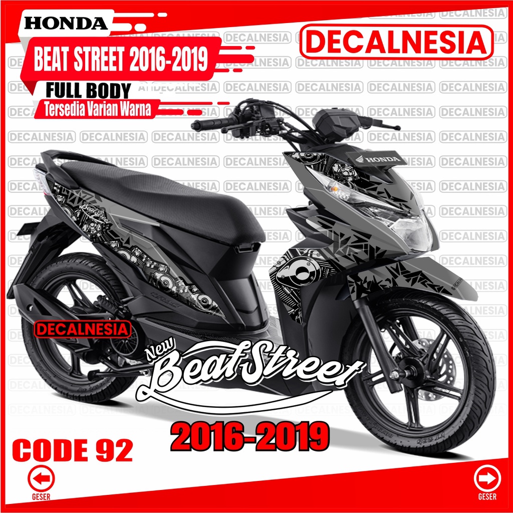 Honda Decal Beat Street Old 2016 2017 Full Body Stiker Motor Beat Street 2018 2019 Sticker Modif Dek