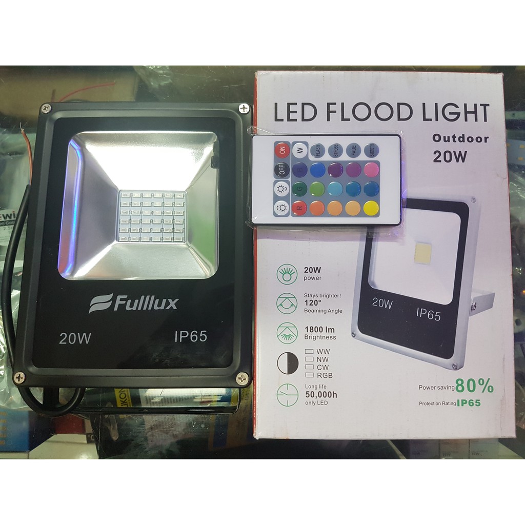 LED Flood / Kap Sorot LED RGB 20 Watt + Remote Control