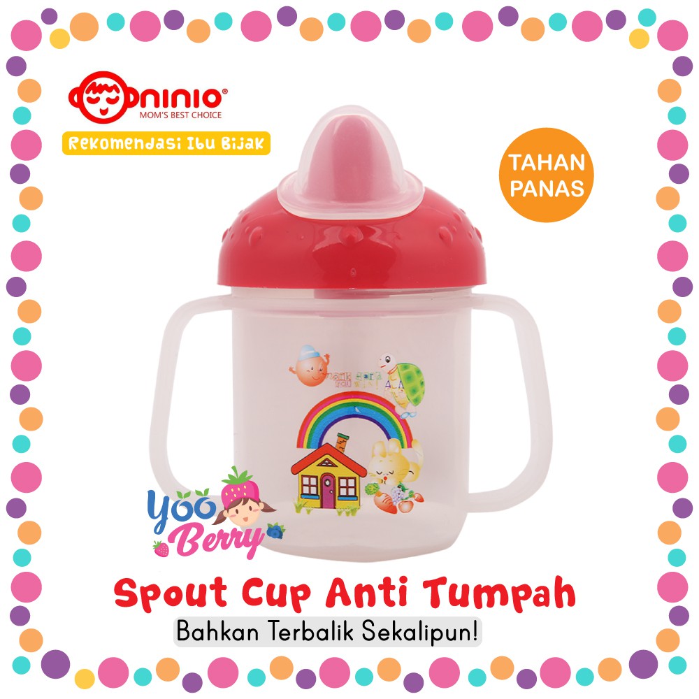 Ninio Training Spout Cup Gelas Minum Bayi Anti Tumpah Tahan Panas Berry Mart