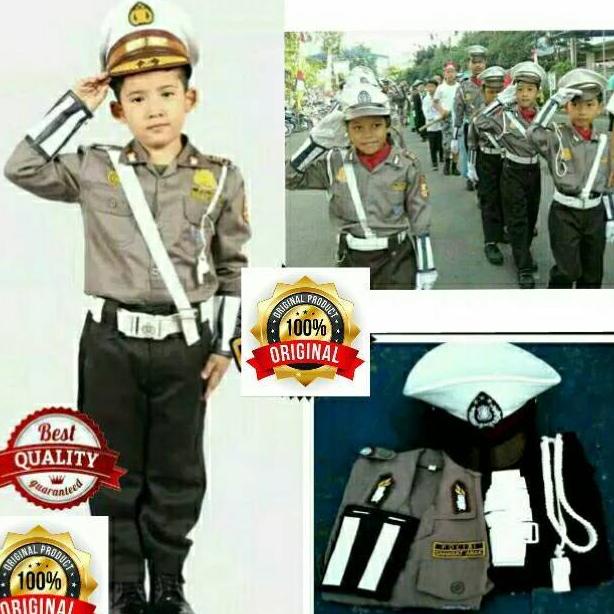 BISA COD Glosir Baju pocil/polisi anak/kostum anak tk/Baju seragam polisi anak