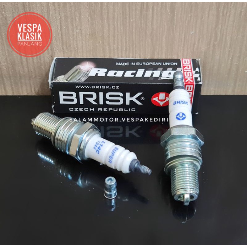 Busi Vespa BRISK vespa klasik drat PANJANG BRISK Racing Excel Exclusive Spartan Px Ps