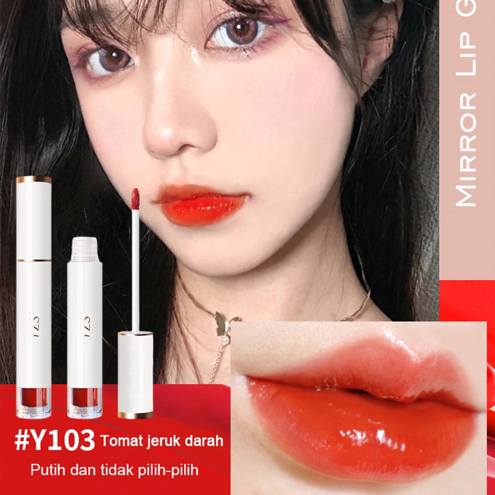 YZS lip gloss Matte Velvet Lipstick Lip Glaze Lip Gloss Moisturizing Lip Gloss Transparant Glasting LipGloss 9 Warna Glossy Lip Gloss Lipstick Lip Plumper Korean Lip Gloss