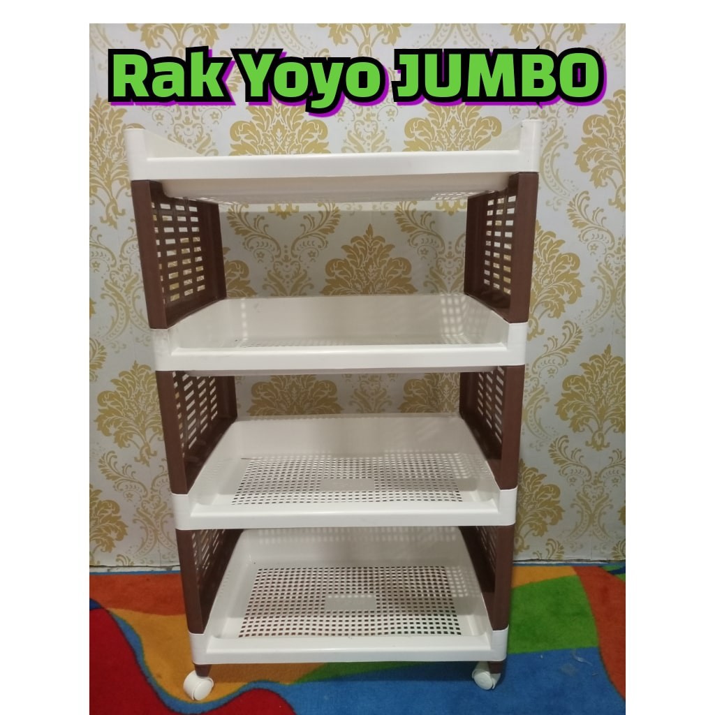 (JUMBO ZISE ) RAK SERBAGUNA SUSUN 4 RAK SUSUN 4 YOYO STAR RAK PLASTIK YOYO STAR JUMBO
