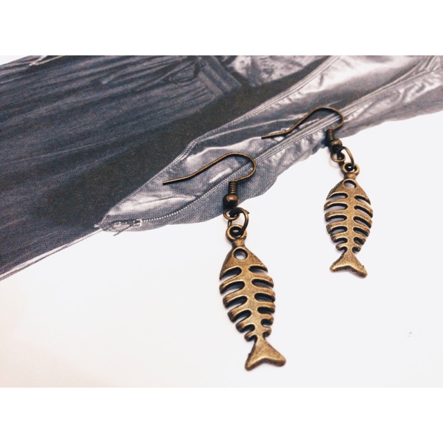 Anting Vintage model ikan | Premium Retro Fish Earrings