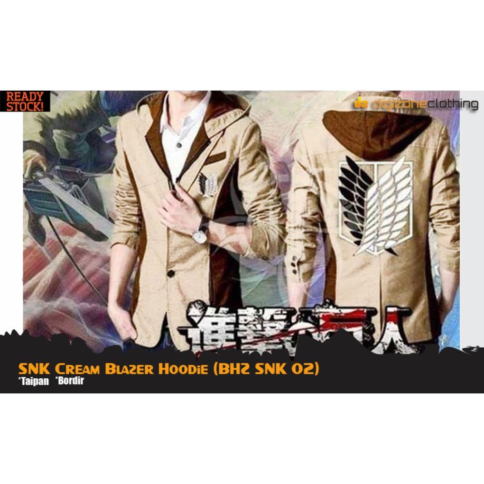 Jaket Anime Game  SNK Cream Blazer Hoodie (Blazer Anime SNK - BHZ SNK 02)