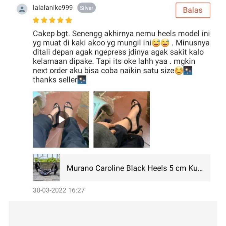 Murano Caroline Black Heels 5 cm Kualitas Premium Size 32-41