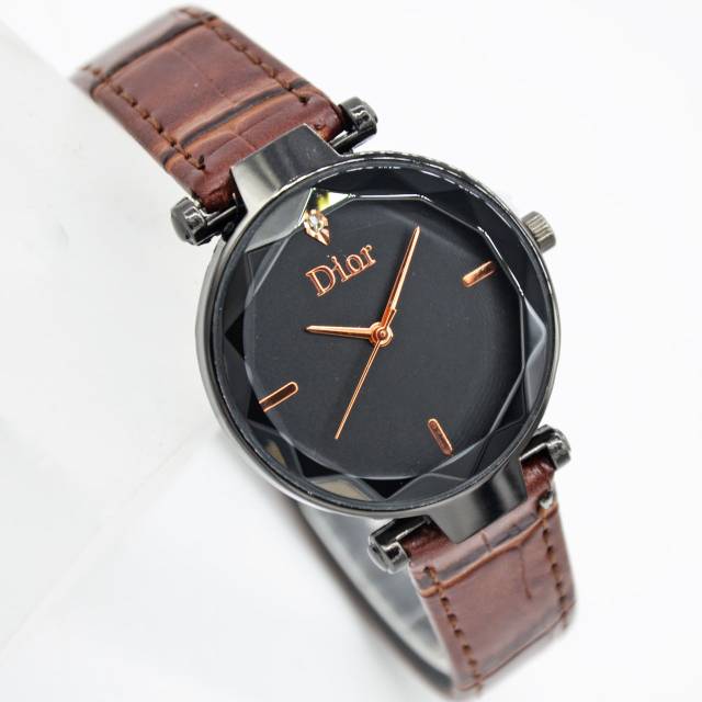 Ready Model Terbaru Jam Tangan Wanita Diyor Belimbing Case Black Strap Kulit