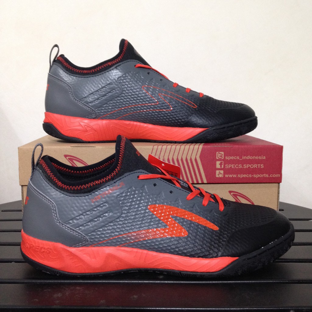 SALE Sepatu Futsal Specs Metasala Musketeer Black Signal Orange 400736 Original BNIB