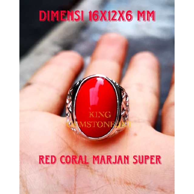 Batu Akik Red  Coral Marjan Asli Desain Terbaru Super Mewah Harga Termurah HQ