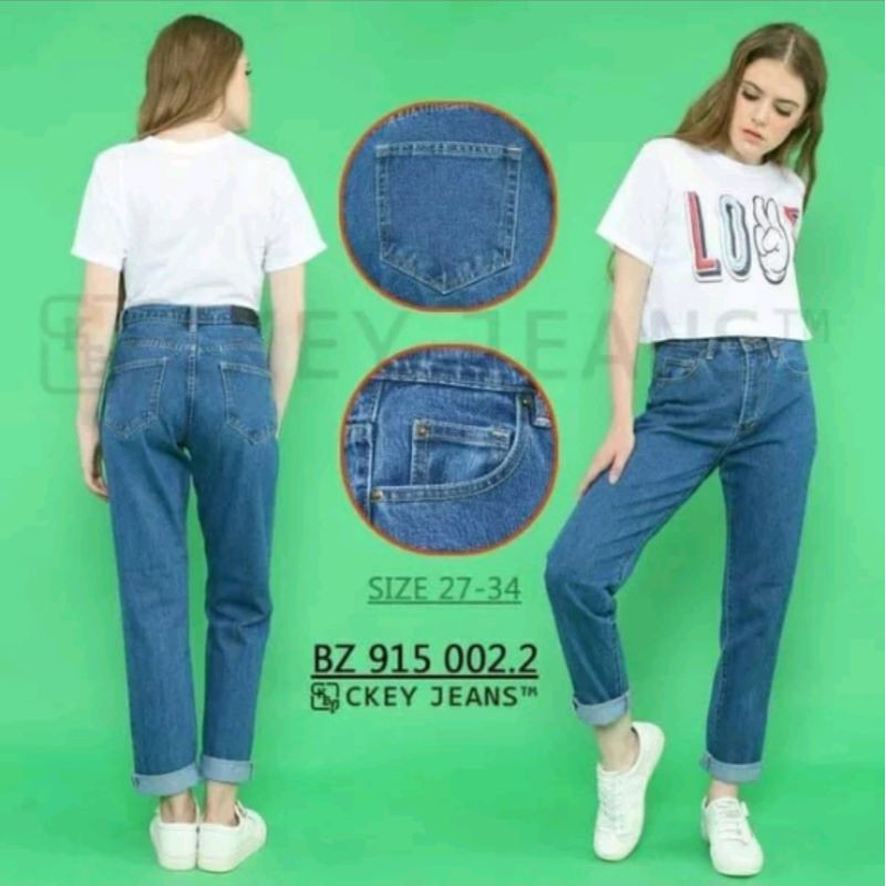Celana Boyfriend Jeans Wanita Panjang Bf Jumbo Cewek Kekinian Terbaru Murah Import Korea Premium
