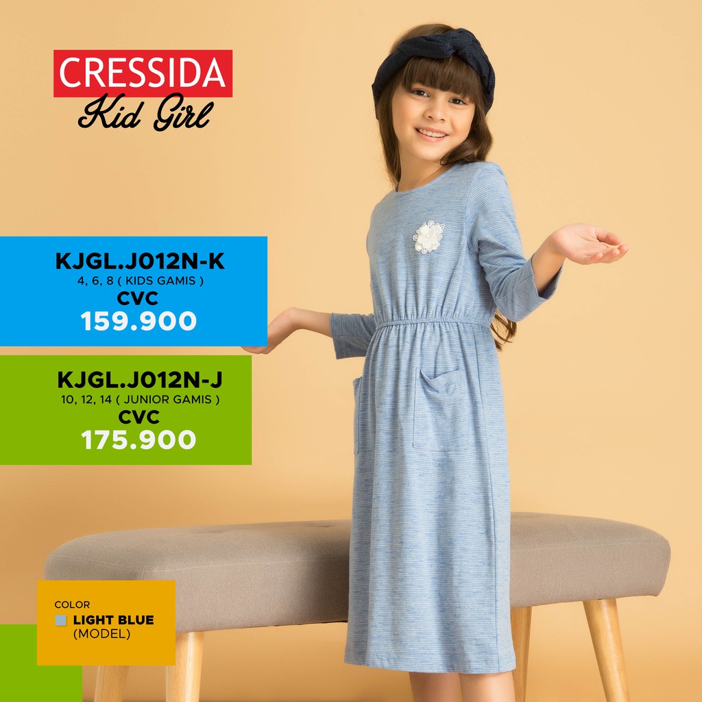 Pakaian Dress Anak Cewek Kids Cressida Kids Girl Original  LENGAN PANJANG