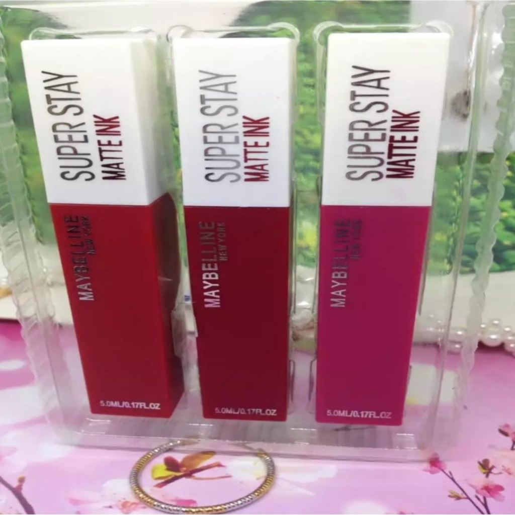 Lipstik Terlaris - Lipcream Maybelline Super Stay Matte Ink Isi 3PCS (color random)