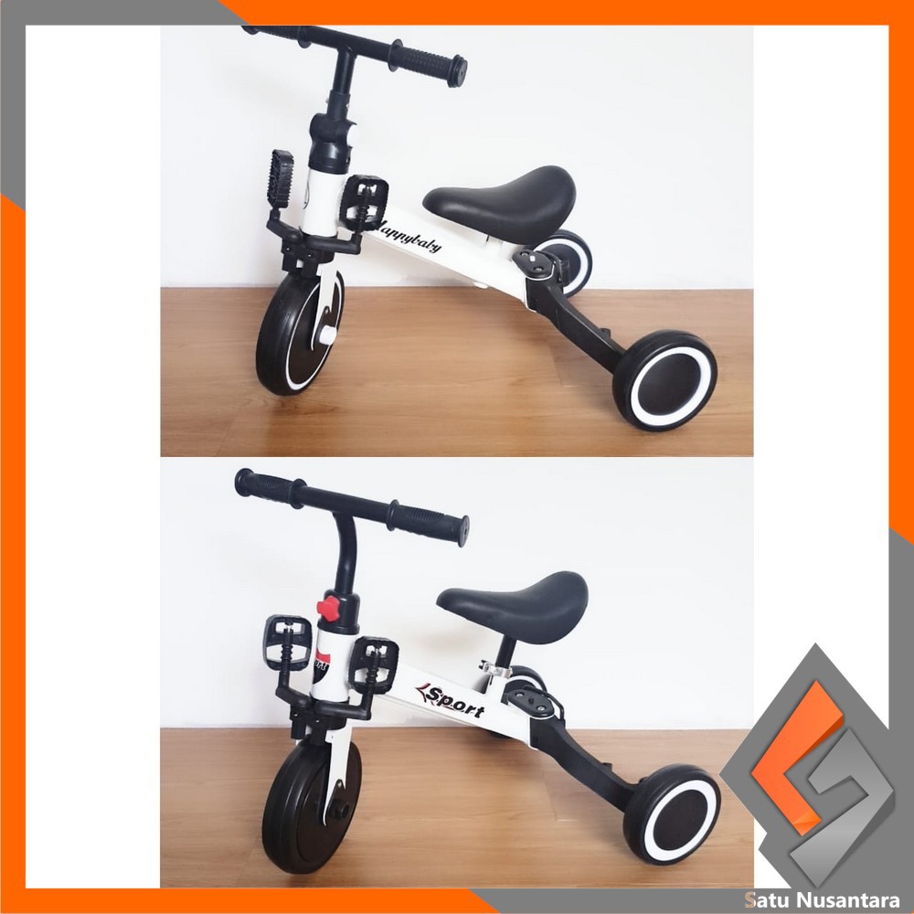 SN-M97 Mainan Sepeda Anak 3 Roda 2in1 Sepeda Keseimbangan Anak Balance Bike Ride On Anak Push Bike-PUTIH