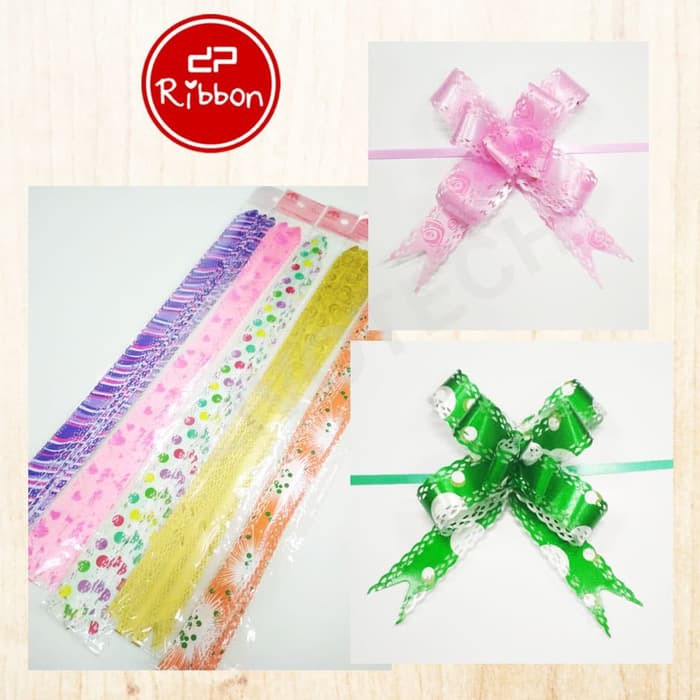 

GROSIR Pita Tarik Renda 18mm Serut Besar Hiasan Parcel Kado Souvenir