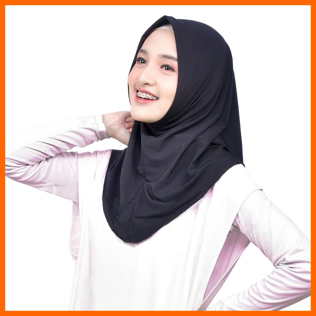 Hijab Sport Polos Tanpa Pet