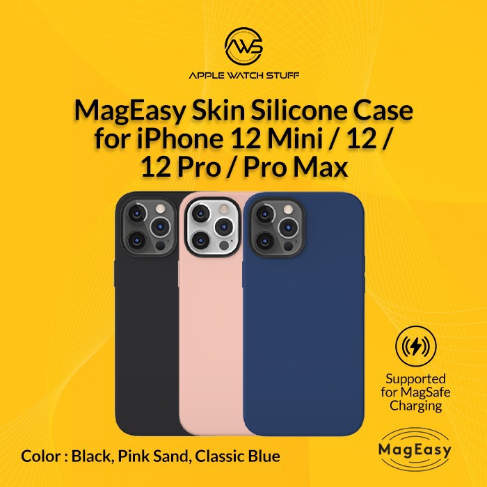 MagEasy Mag Skin Silicone Case for iPhone 12 Mini/12/12Pro/12 Pro Max