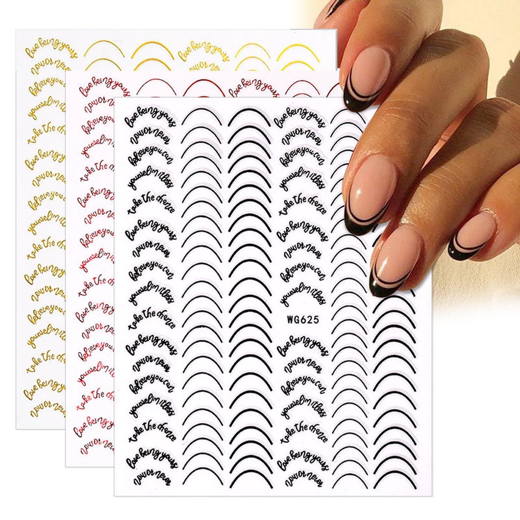 Stiker Kuku Motif Geometri Untuk Dekorasi Nail Art