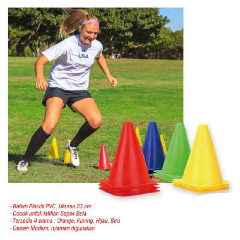 [12 PCS] Cone Kerucut Murah Meriah Cone Kun Kerucut Rapet 23cm Kun Kerucut Latihan Sepak Bola dan La