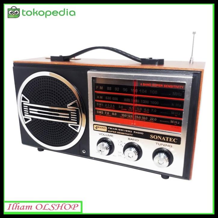 Radio Model Jadul Desain Kayu Unik Sonatec Pri-8288Uar Usb-Sd Card