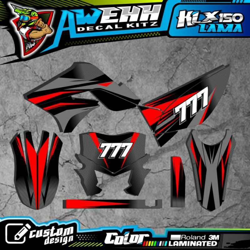 DECAL KLX LAMA KLX 150 S DTRACKER MERAH SILVER