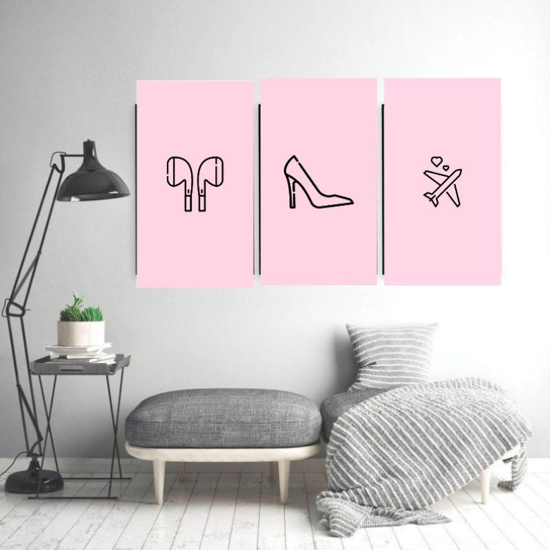 Hiasan dinding  Walldecor kado cewek minimalis pink ruang tamu kamar tidur pajangan rumah