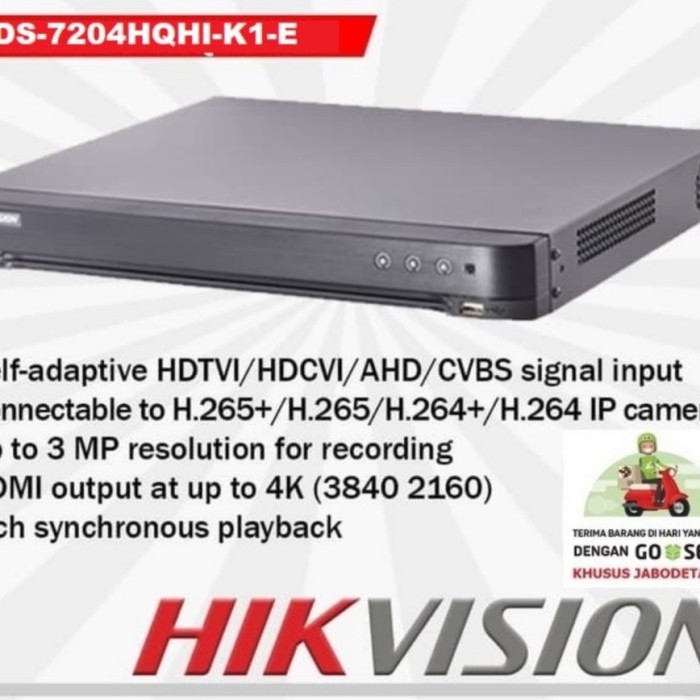 DVR 4CH HIKVISION DS-7204HQHI K1-E TURBO HD SUPPORT 5MP LITE