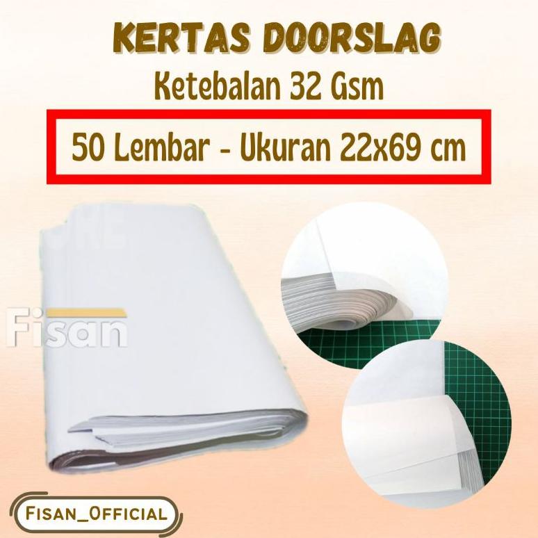 ((BISA COD)) 50 Lembar Kertas Doorslag Paper Bungkus Packing Baju Hijab Jilbab Sepatu 22x69 cm