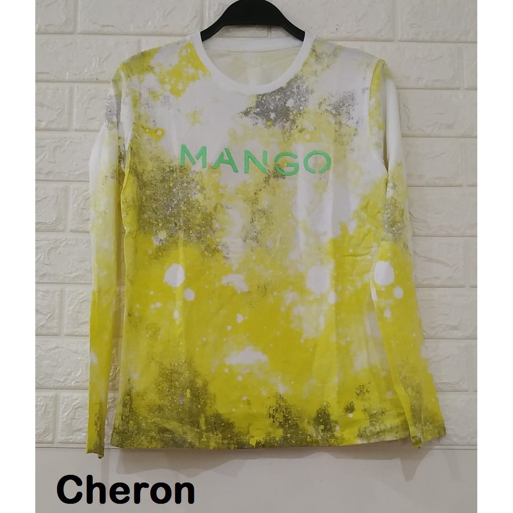 CHERON 19344 - Kaos Cewek Tie Dye Tshirt Distro Baju Atasan Lengan Panjang Wanita ABG Remaja Dewasa
