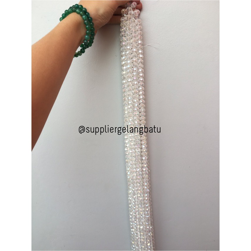 Crystal Ceko kilap 12mm WHITE QUARTZ putih bening kerajinan craft umkm aksesoris pria wanita kilap