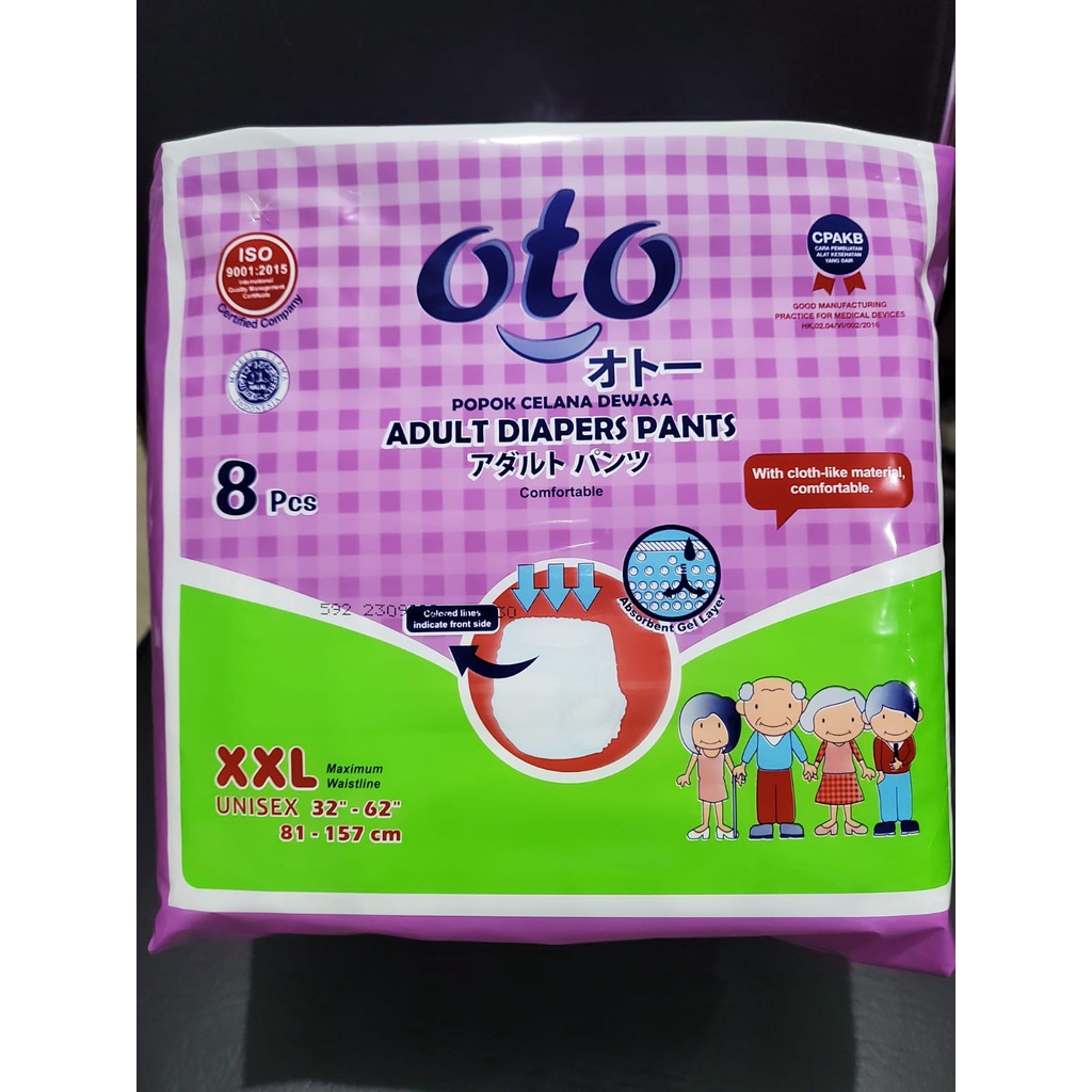 OTO Adult Diapers Pants BEST SELLER / Popok CELANA dewasa Size M, L, XL dan XXL