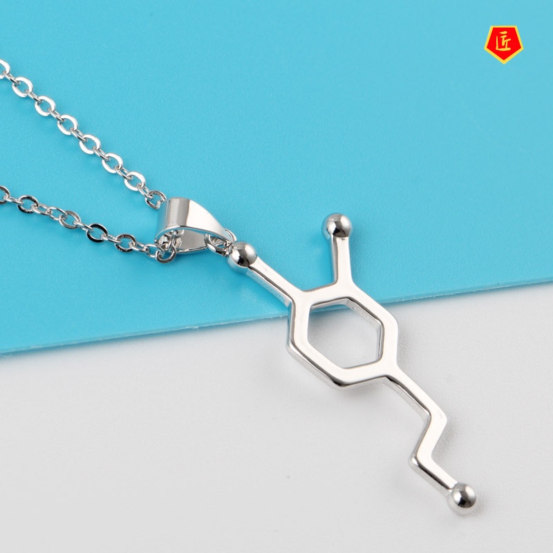 [Ready Stock]925 SilverChemical Formula Creative Personality Necklace