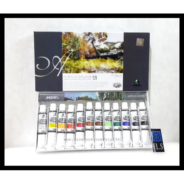 

READY STOK MARIES ACRYLIC COLOR SET 12 PERALATAN MELUKIS MURAH TERUPDATE