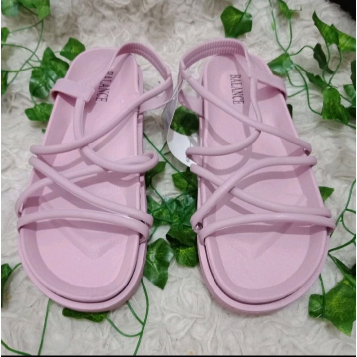 Sandal Jelly Tali Kecil Silang Bahan Tebal 1990-2