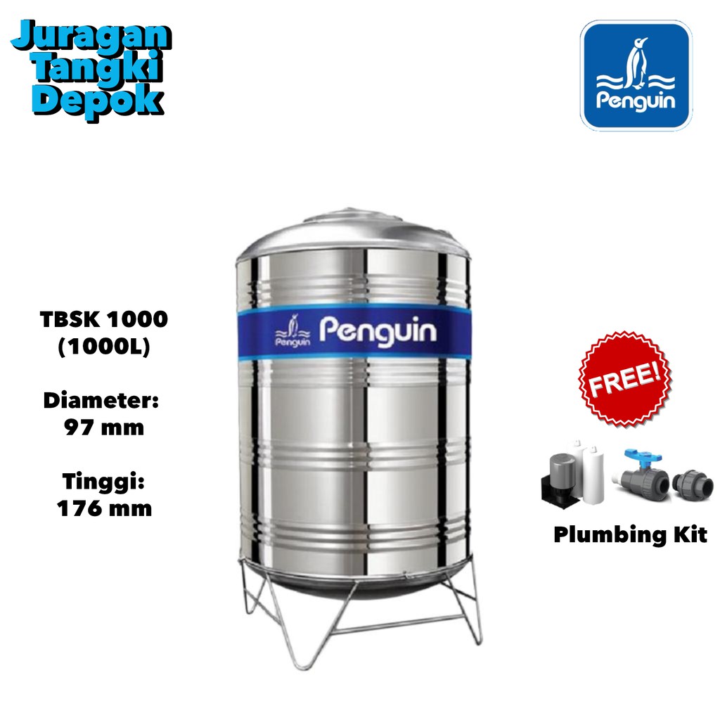 Toren / Tandon / Tangki Air Penguin Stainless 1000 Liter - TBSK 1000