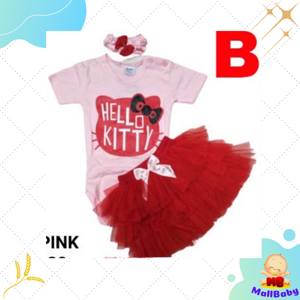 BAJU BAYI PEREMPUAN 0 6 12 Bulan Setelan JUMPER Bayi Perempuan ROK LUCU Hello Kitty