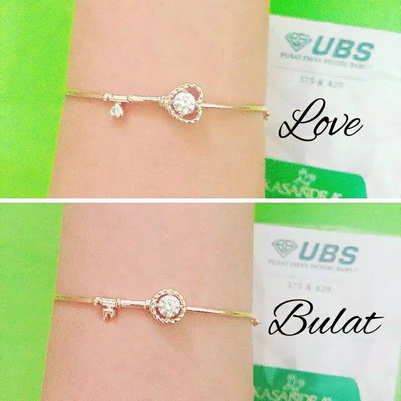 Gelang bangle kunci mata kadar 375 UBS