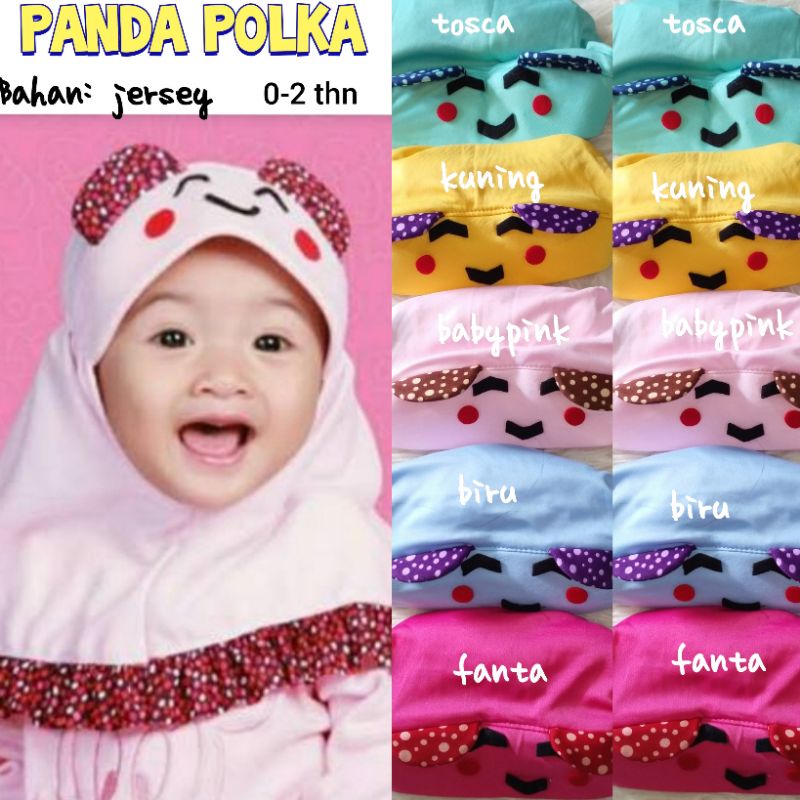 Jilbab Bayi 0-2 thn / Panda Kombi Karakter Lucu