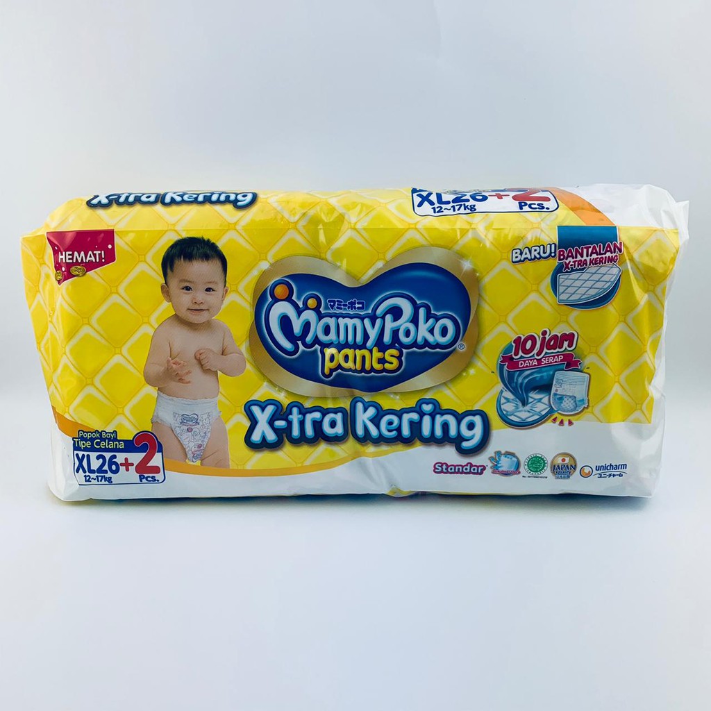 Pampers MamyPoko Pants / Extra Kering / 10 Jam / XL2 / 26 pcs