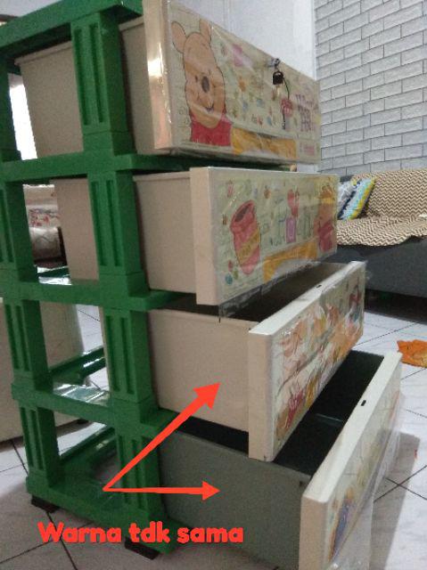 LEMARI LACI PLASTIK NAPOLLY SUSUN 4 WINNIE THE POOH BESAR LEMARI LACI PLASTIK NAPOLLY SUSUN 4 WINNIE THE POOH BESAR