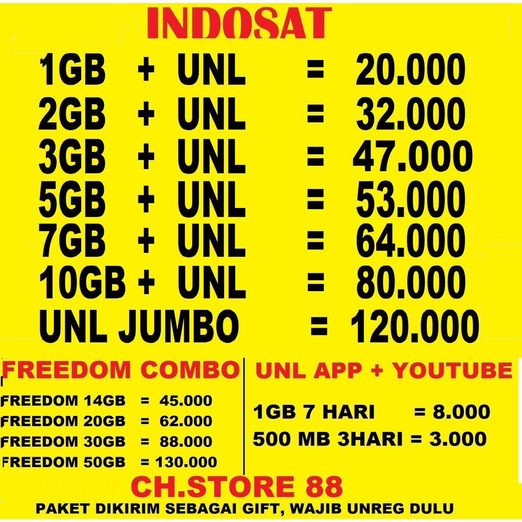 Paket Data Indosat Diskon 30 Unlimited Termurah Shopee Indonesia