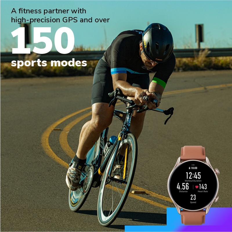 Amazfit GTR 3 Pro SmartWatch 1.45&quot; AMOLED fashion Scrren,GPS,150+ Sports Modes Bluetooth Call Music Control 5 ATM waterproof jam tangan with Heart Rate SpO2